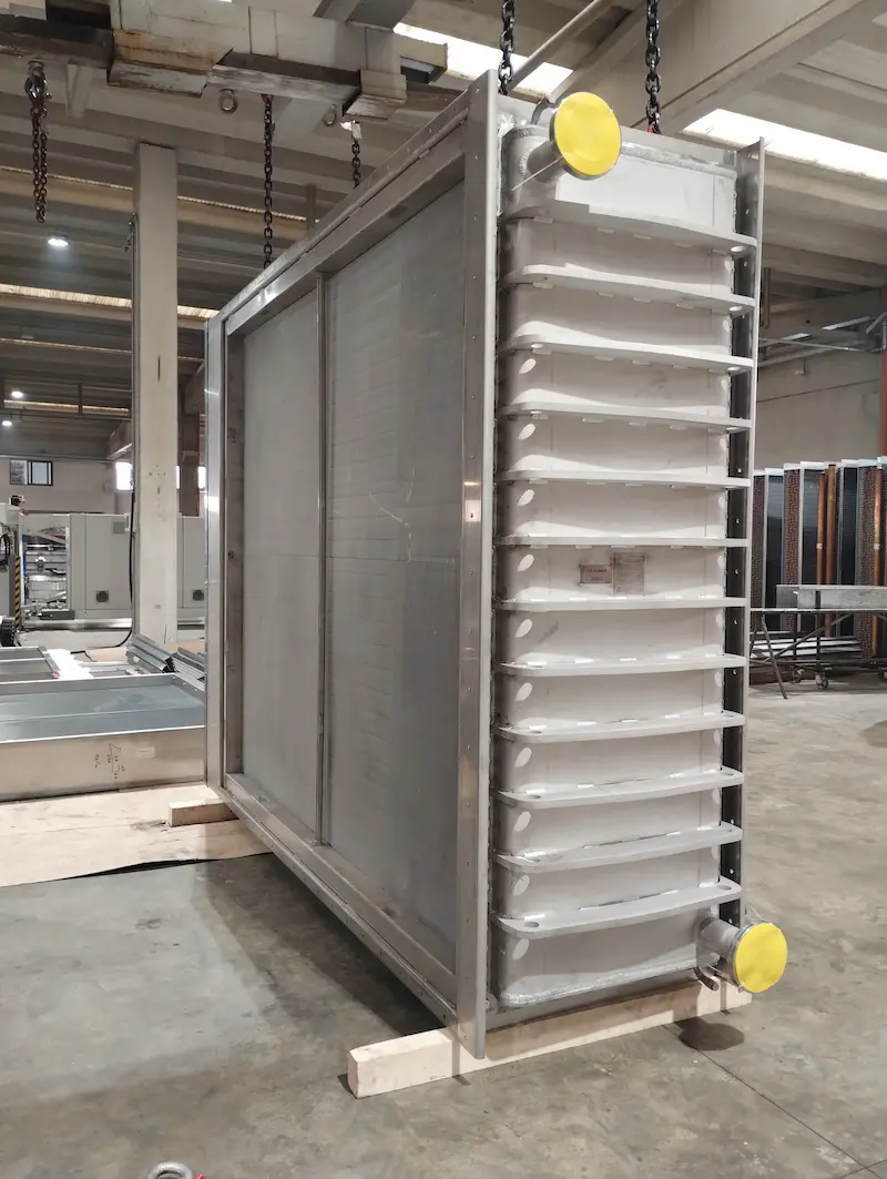 scambiatore di calore collettore modulare movimentazione sollevamento produzione